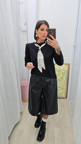 BERMUDA IN ECOPELLE NERO